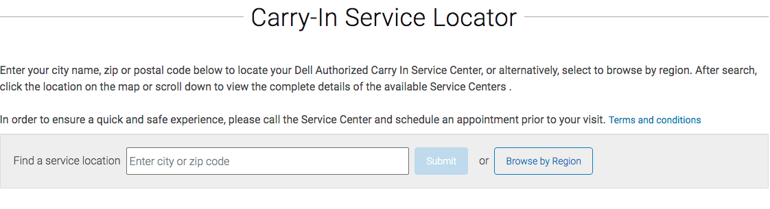 dell authorized service center