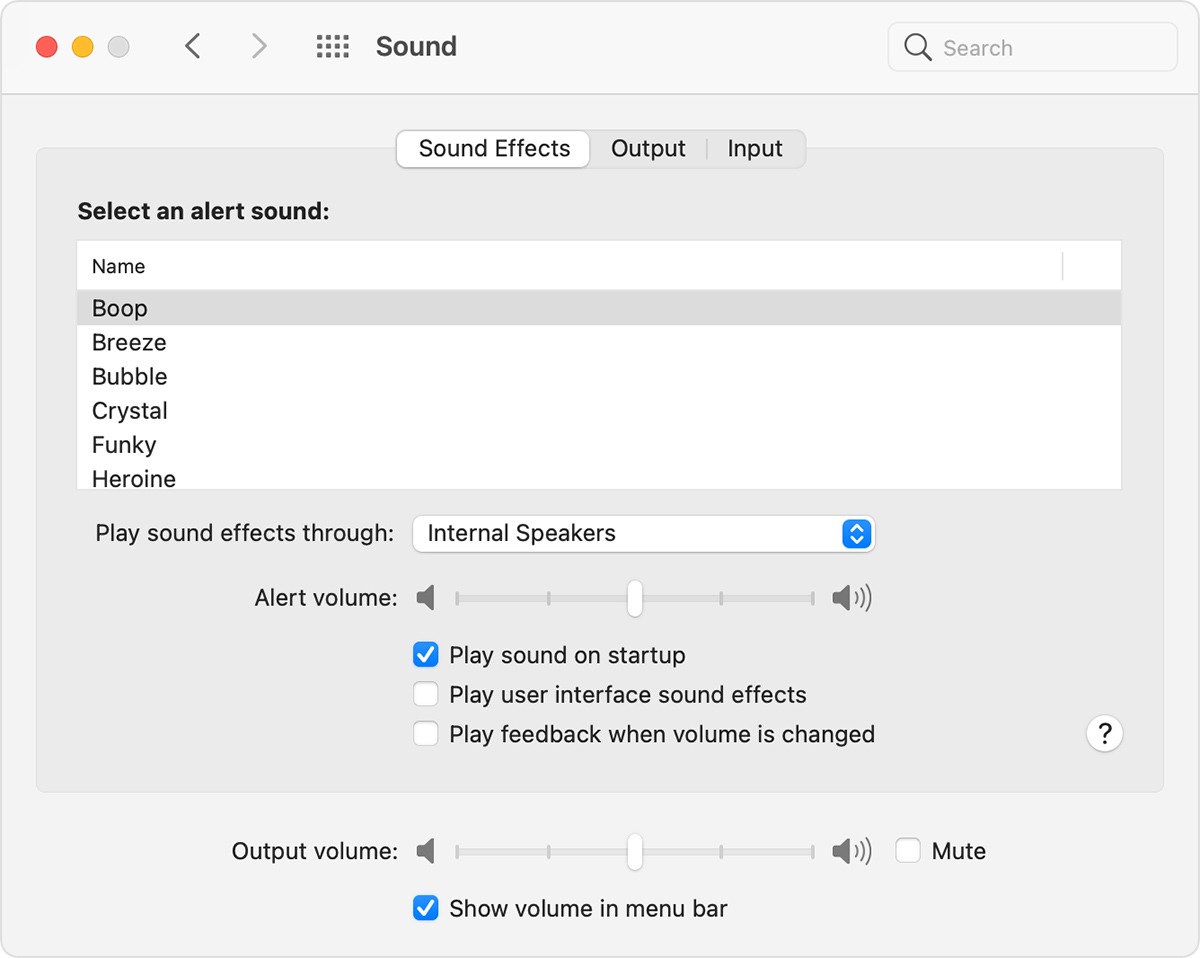 Check your MacBook sound preferences
