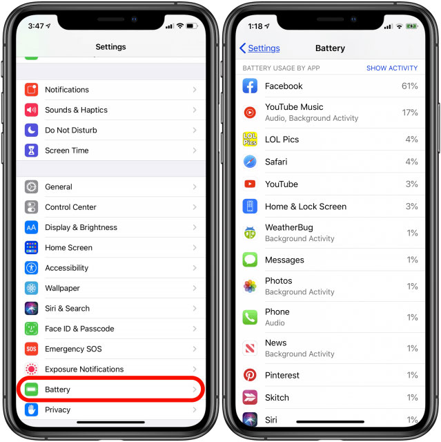 Manage battery-draining apps