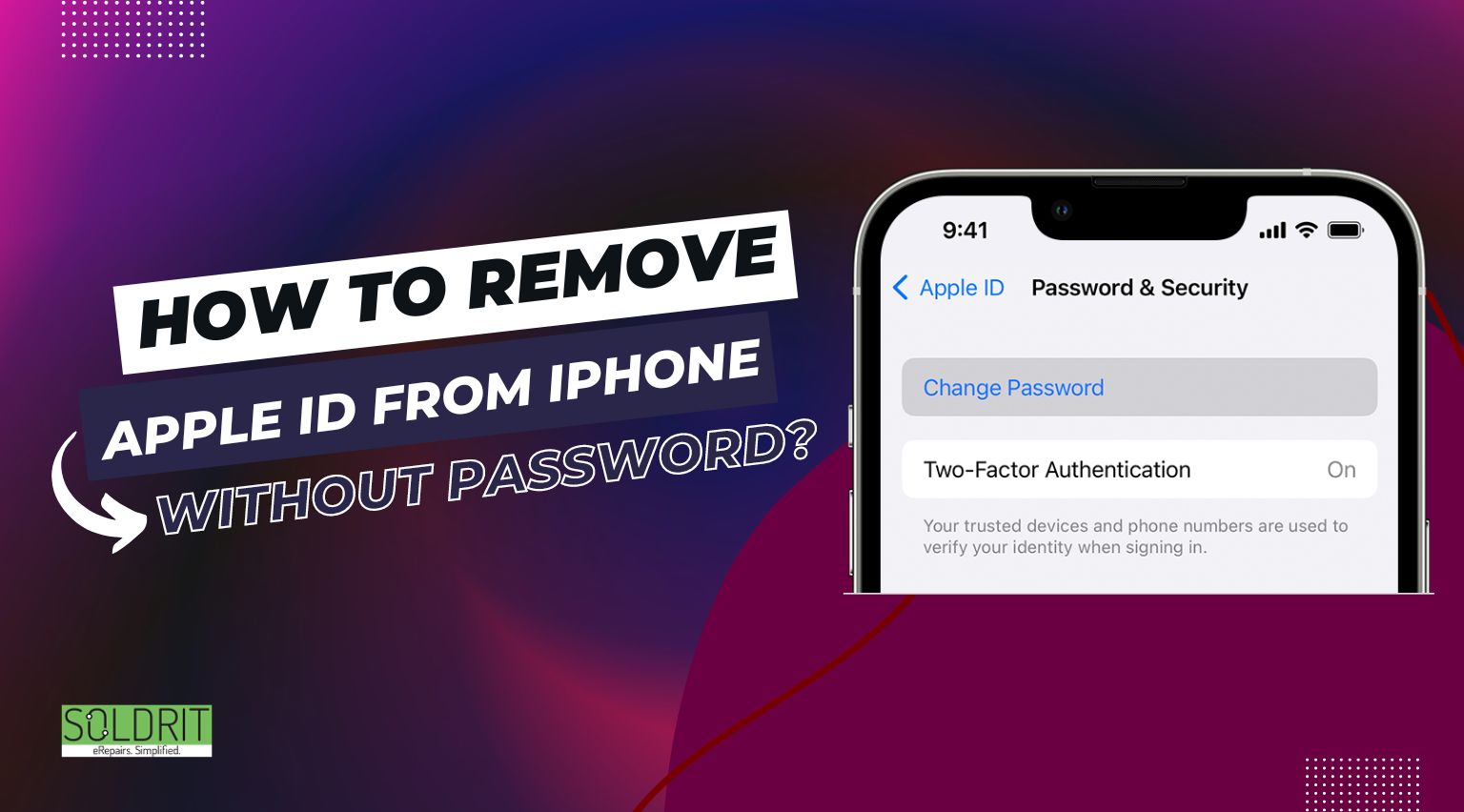 How to remove apple id from iPhone without password?