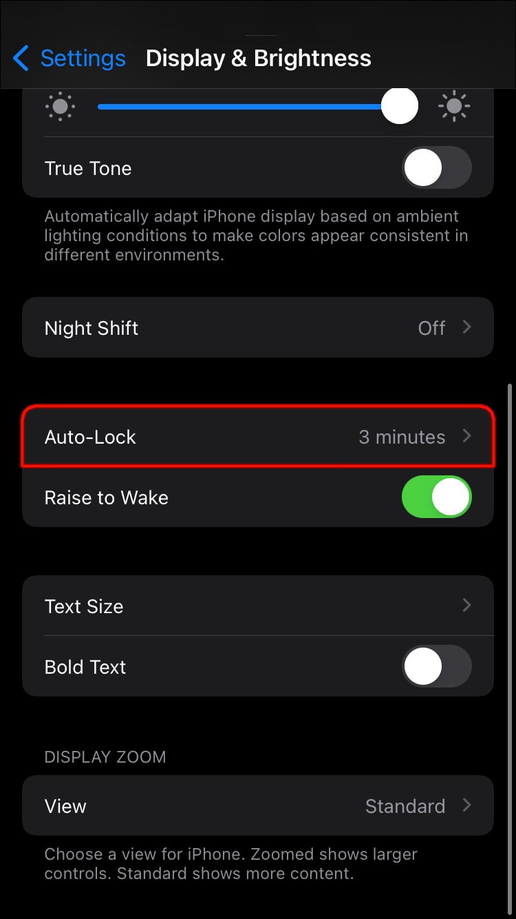 option from settings